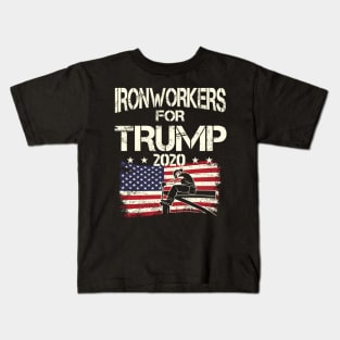 Ironworkers For Trump 2020 Ironworker Kids T-Shirt